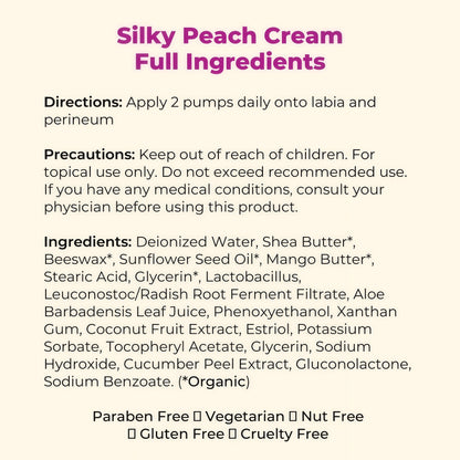 Silky Peach Cream Bio-identical Estriol Cream to revive your lady bits